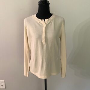 Madewell Henley top ivory Medium Excellent 60 cotton 40 modal